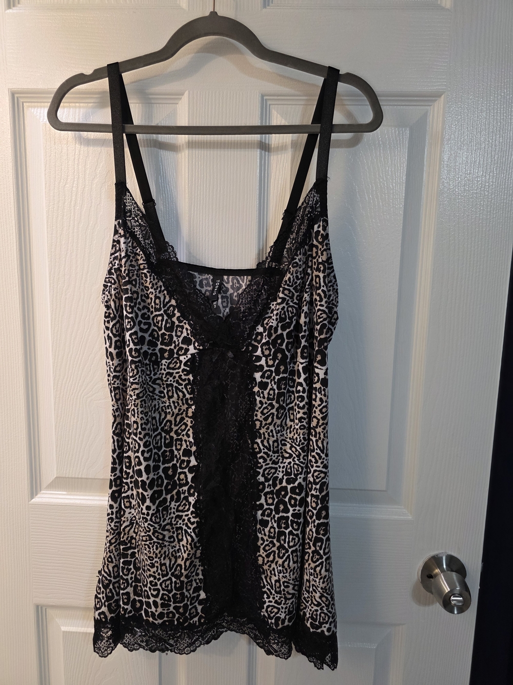 torrid Leopard-Print Lace-Trim Chemise in Cream and Black